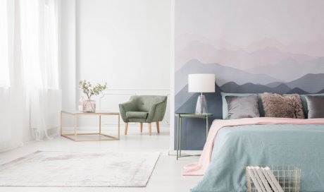 Peinture décorative pour une chambre parentale - Pays de Gex - CD Déco